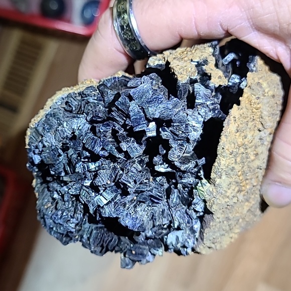 3.3 lb blue and green vivianite with matrix!! - Picture 3 of 3